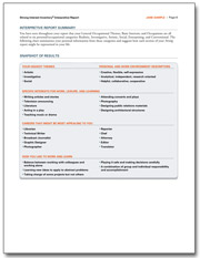 Strong Interest Inventory & Skills Confidence Profile and Strong Interpretive Report