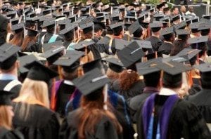 College students graduating with degrees based on their college major assessment choices